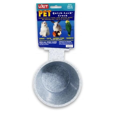 Lixit LIXIT 010LXT-QLC10 Lixit Quick-Lock Crock for Small Animals; 10 ounce 010LXT-QLC10